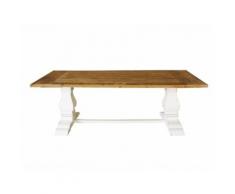 Table à manger en bois HADDOCK Naturel/Blanc 200 cm