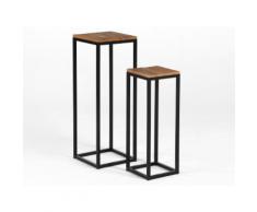 Sellettes en métal et bois - Lot de 2 CLAYTON