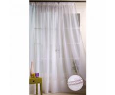 Voilage à galon fronceur polyester ourlet croquet blanc MOLENE 240x300cm