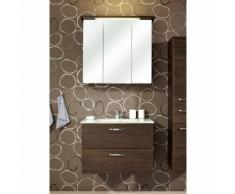 Meuble sous-vasque 2 tiroirs Longueur 73 cm WILLIAMS Moka Avec armoire
