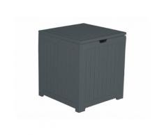 Coffre de rangement en acacia FSC 45x45x50cm 101L JARDIN SECRET Anthracite