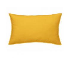 Coussin rectangulaire déhoussable coton à volant 45x65cm GOA Jaune