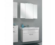 Meuble sous-vasque 1 tiroir avec vasque Longueur 75 cm WEASLEY Blanc Avec armoire