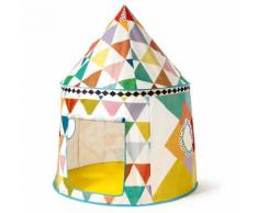 Cabane tente enfant tissu intissé motif triangle multicolore D106x140cm ACHILLE&ULYSSE