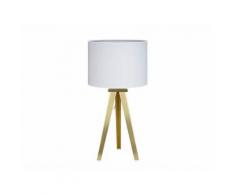 Lampe à poser trépied en laiton et tissu hauteur 45cm FIORI