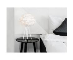 Lampe à poser trépied en métal et diffuseur en papier et plumes hauteur 54cm Eos Trépied blanc