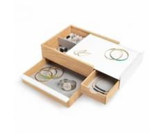Boite à bijoux en bois multiple tiroirs de rangement 27.9x20.3x10.2cm STOWIT Blanc
