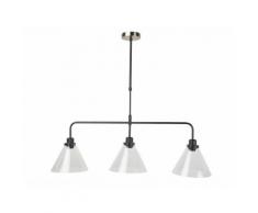 Suspension 3 lumières en métal et verre hauteur réglable 71.5-95cm Jersey