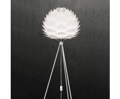 Lampadaire trépied en métal avec diffuseur pétales diamètre 34cm Silvia Mini Blanc Trépied blanc