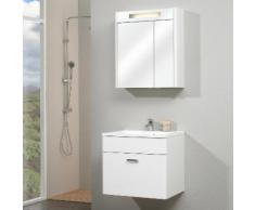 Meuble sous-vasque 1 tiroir avec vasque en marbre NEVILLE Avec armoire 60 cm