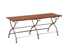 Banc de jardin pliant en métal et bois laqué,