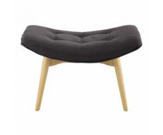 Pouf repose-pieds scandinave en tissu anthracite Iceberg