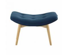 Pouf repose-pieds scandinave en tissu bleu pétrole Iceberg