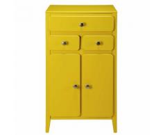 Meuble d'entrée 2 portes 3 tiroirs jaune moutarde Thelma