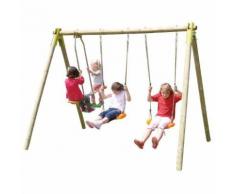 Portique bois TRIGANO Natura 1,90 m. 4 enfants