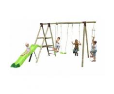 PORTIQUE EN BOIS TRIGANO 2,50 M. + TOBOGGAN 6 ENFANTS