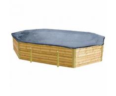 Bâche d'hiver pour piscine bois allongée 5,20 x 3,20 m. extérieur