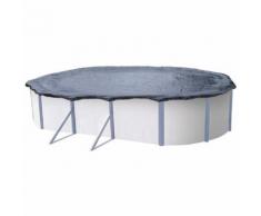 Bâche d'hiver pour piscine métal ou résine ovale extérieur 6.35/6.50 m x 3.80/4.15 m.