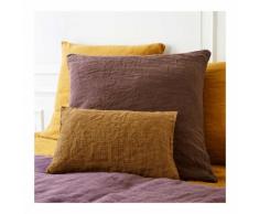 Coussin rectangulaire en lin lavé, 30x40cm, vichy couleur OCRE Monoprix Maison