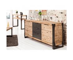 Leylina Enfilade design en bois d'acacia massif coloris naturel chaulé