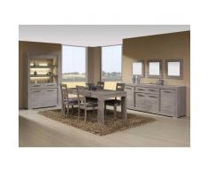 Leylina Table 190 cm avec salle à manger complète coloris chêne foncé