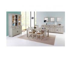 Leylina Argentier 4 p. avec salle à manger complète coloris chêne blanchi