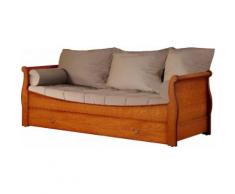 Lit gigogne merisier 90 x 200 et pack literie Châtaigne