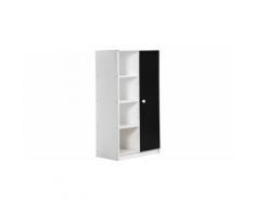Armoire enfant mi-ouverte pin massif blanc et gris Avola