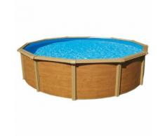 Piscine hors sol métal aspect bois TAHIA TRIGANO 4,90 m. x 1,32 m. de haut.