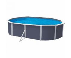 Piscine hors sol métal anthracite Varuna TRIGANO 5,15 x 3,85 m. 1,30 m. de haut.