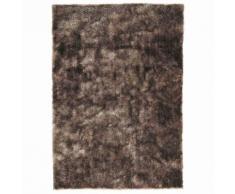 Tapis à poils longs en tissu beige 140 x 200 cm LUMIÈRE