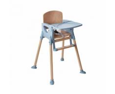 ATELIER T4 Chaise haute en bois bébé - Blanc et Gris