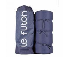 CARREFOUR Matelas Futon et sac de transport - Finition Bleu Denim