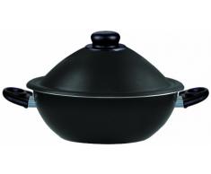 Silex Italia SIL 1756 Gamme Ecoceram Wok Vesuvio antiadhÃ©sif en aluminium avec renfort en cÃ©ramique PoignÃ©es en bakÃ©lite Noir 24Â cm