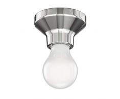 ledscom.de LED plafonnier Elektra Porcelaine Silber avec E27 Ampoule Mate 360lm Blanche-Chaude