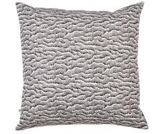 Maison Martin Morel 0660042082251 Coussin Wave Verso Coton Noir/Orange 8 x 40 cm