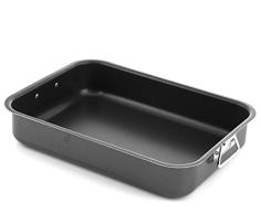 Home Maitre Plat à rôti, revêtement Anti-adhésif, 35 x 25 cm, Aluminium, Anthracite/Noir