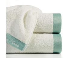 Eurofirany Lot de 6 Serviettes de Toilette en Coton avec Impression Menthe et Bicolores 50 x 90 cm