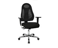 Topstar Free Art Chaise de Bureau pivotante à Hauteur réglable avec accoudoirs Chromé, Polypropylène, Polyester, Noir/Noir, 61 x 65 x 127 cm