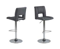 AC Design Furniture Evan Tabouret de Bar en Tissu Gris 41,5 x 52 x 115 cm