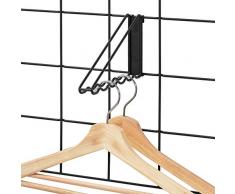 iDesign 08077EU Barre système modulaire, Grande patère en métal pour 6 cintres, Portant vêtements à Fixer sur Grille Murale pour penderie, Salle de Bain, etc, Noir Mat, 19, 4 cm x 2, 7 cm x 11, 6 cm