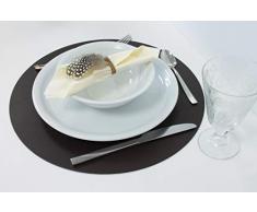 Wiesendanger Set de table rond en cuir vÃ©ritable recyclÃ©