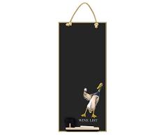 Tableaux noirs britannique Liste de vin Haut mince Tableau noir/tableau noir/tableau Memo de cuisine avec corde, plateau et craie. Les cabines Design Range, bois, noir, 60Â x 26.5Â x 1Â cm