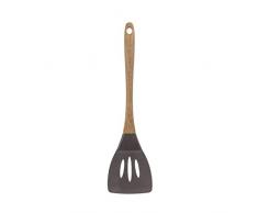 San Ignacio Q3429 Spatule rainurÃ©e 33 x 7,9 cm avec manche en bois collection Green, bambou/nylon