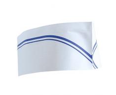 Garcia de Pou 100 unité Pilulier Toque de Chef Rayures Bleues dans Une boîte, diamètre 28 cm, Papier, Blanc, 28 x 30 x 30 cm