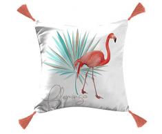 Ligne Décor Flamingo Folie Coussin DEHOUSSABLE, Multicolore, 40 x 40 CM