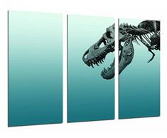 Tableau Moderne Photographique, Impression sur bois, DÃ©coration originale, dinosaure, squelette, rex, 97 x 62 cm, ref. 26854