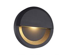 MACADAM - Applique Murale Ronde LED, Noir, 35 lm, 3 W, 3000 K