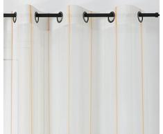 Linder Voilage Rayures ColorÃ©es, Polyester, Jaune, 155x280 cm