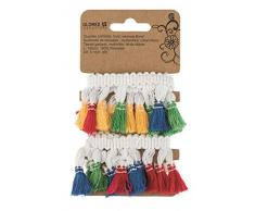 Guirlande de Houppes 1m Ruban Blanc